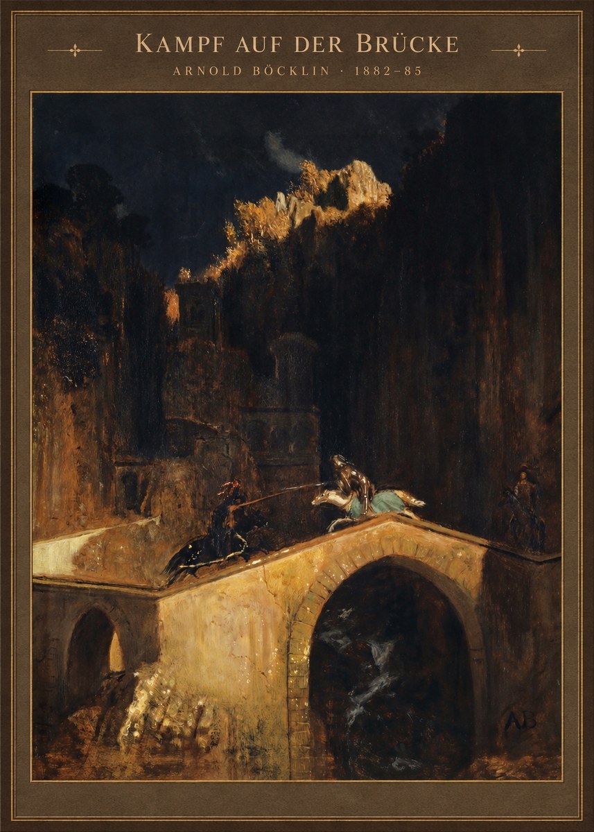 Arnold Böcklin Kampf Auf Der Brücke No4 - Póster
