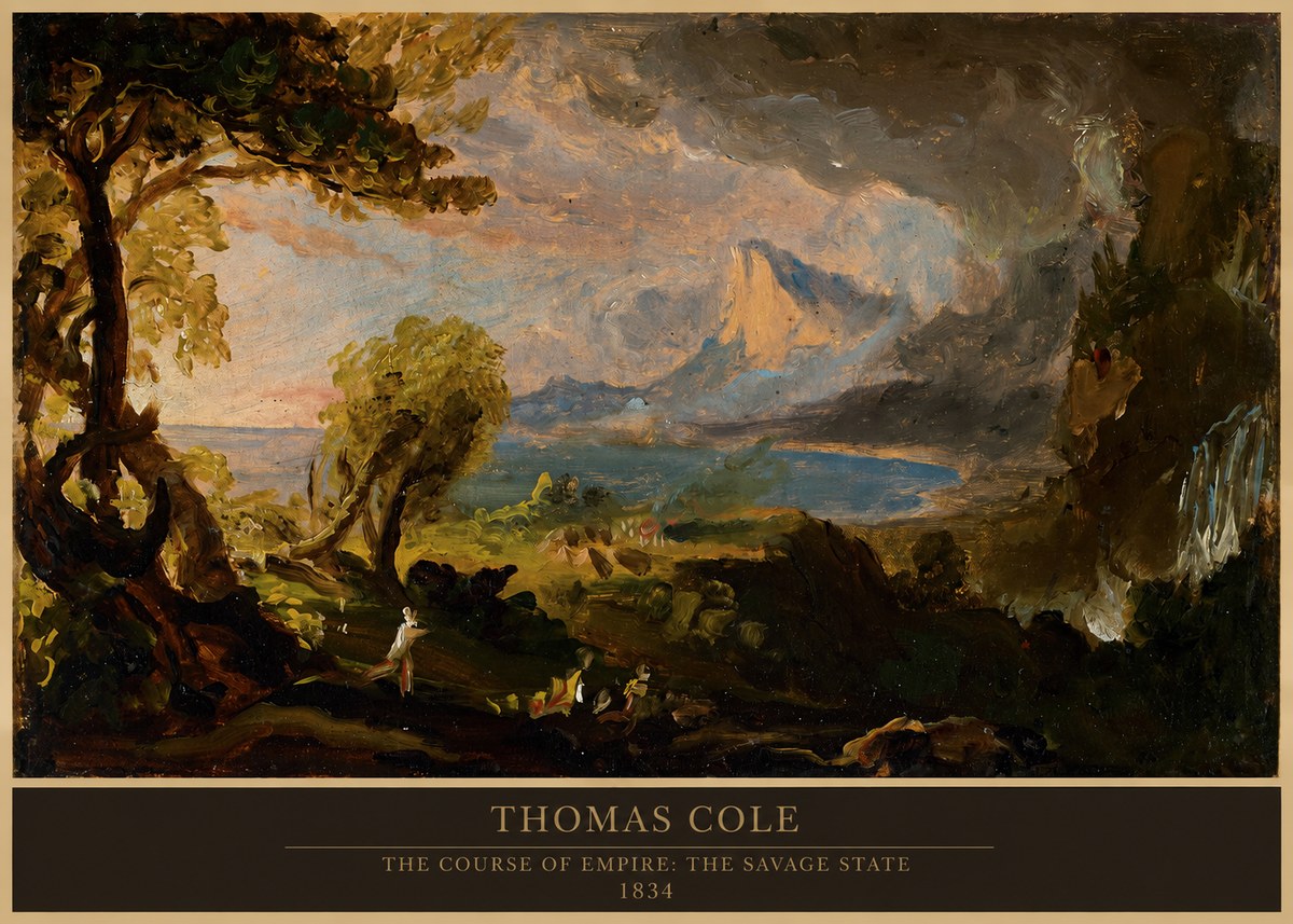 Thomas Cole The Course of Empire: the Savage State II No6 - Póster