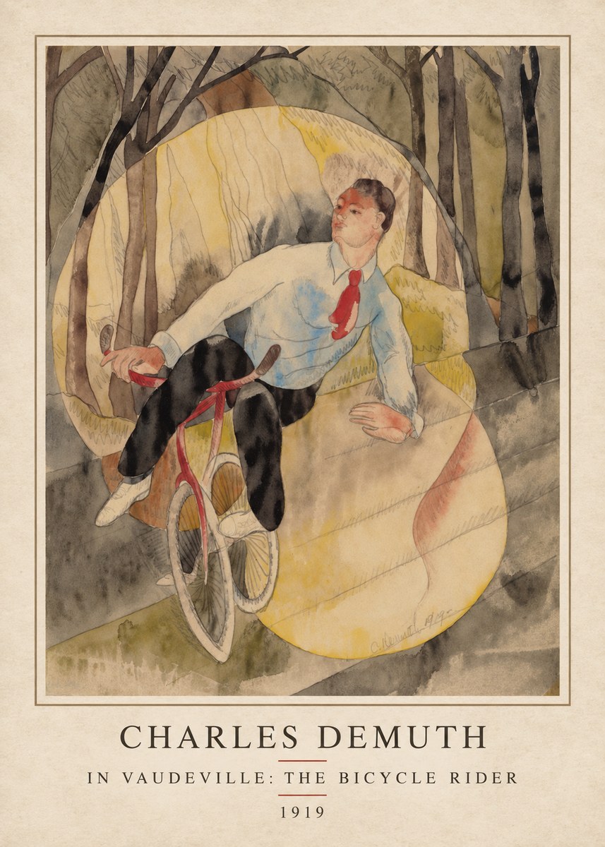 Charles Demuth In Vaudeville: the Bicycle Rider No4 - Póster