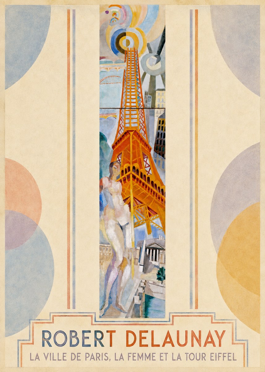 Robert Delaunay La Ville De Paris, La Femme Et La Tour Eiffel No2 - Póster