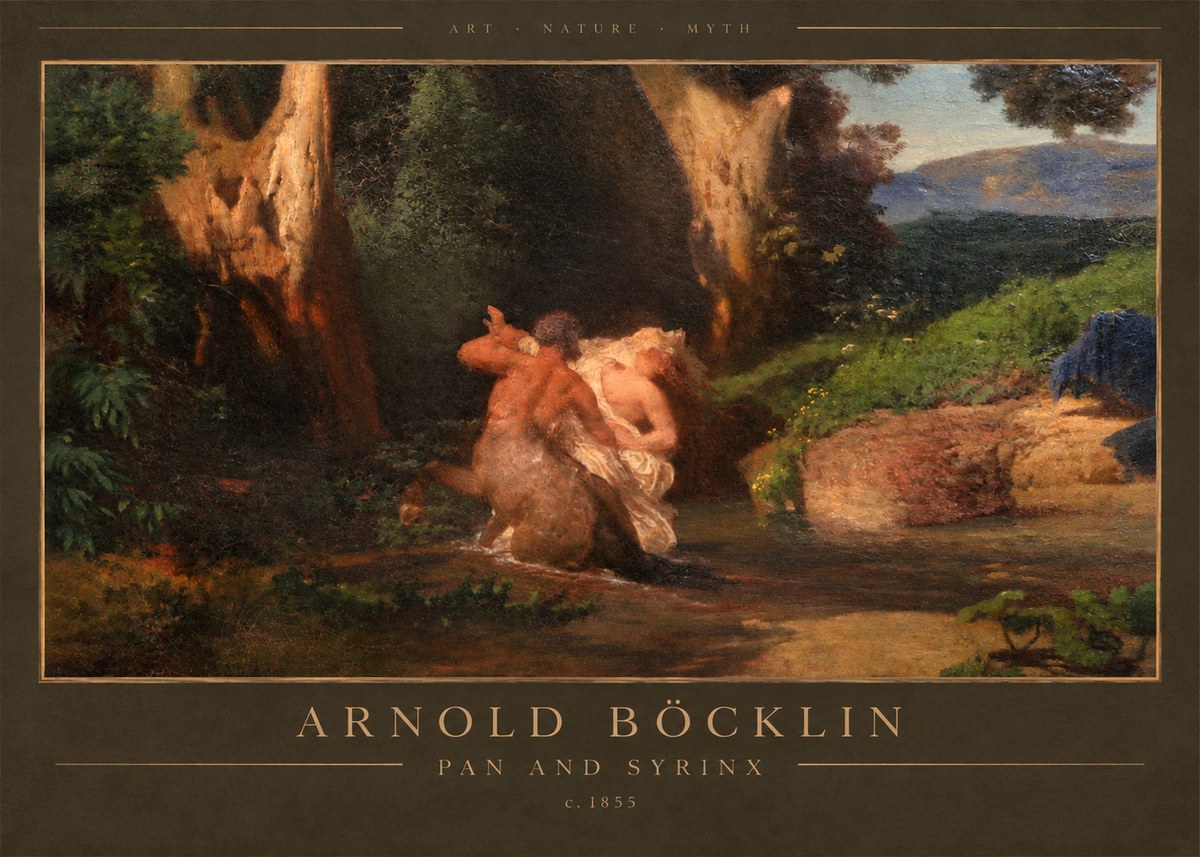 Arnold Böcklin Pan and Syrinx No2 - Póster