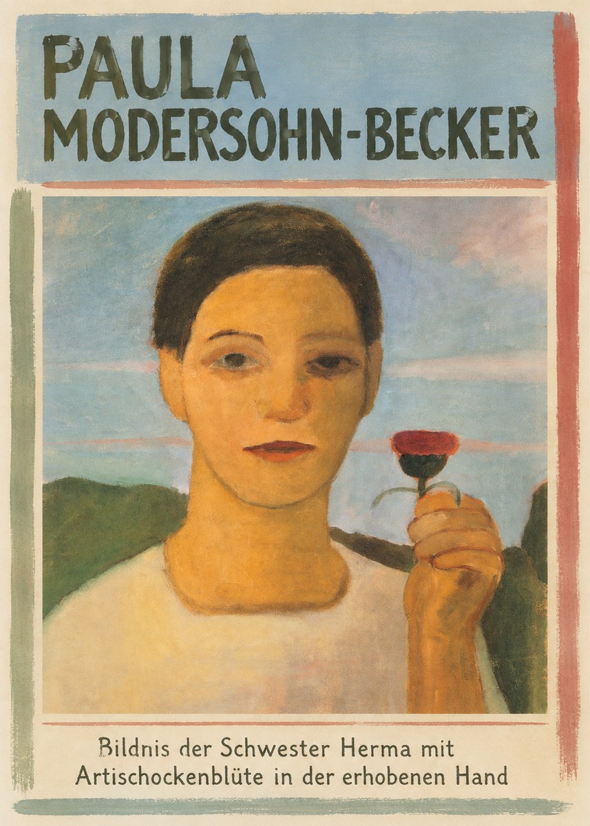 Paula Modersohn-Becker Bildnis Der Schwester Herma Mit Artischockenblüte in Der Erhobenen Hand No5 - Póster