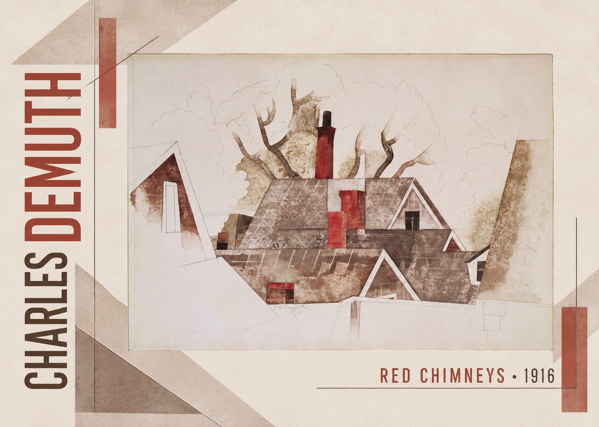 Charles Demuth Red Chimneys No3 - Póster