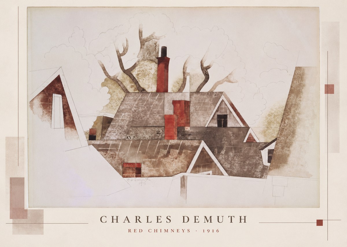 Charles Demuth Red Chimneys No5 - Póster