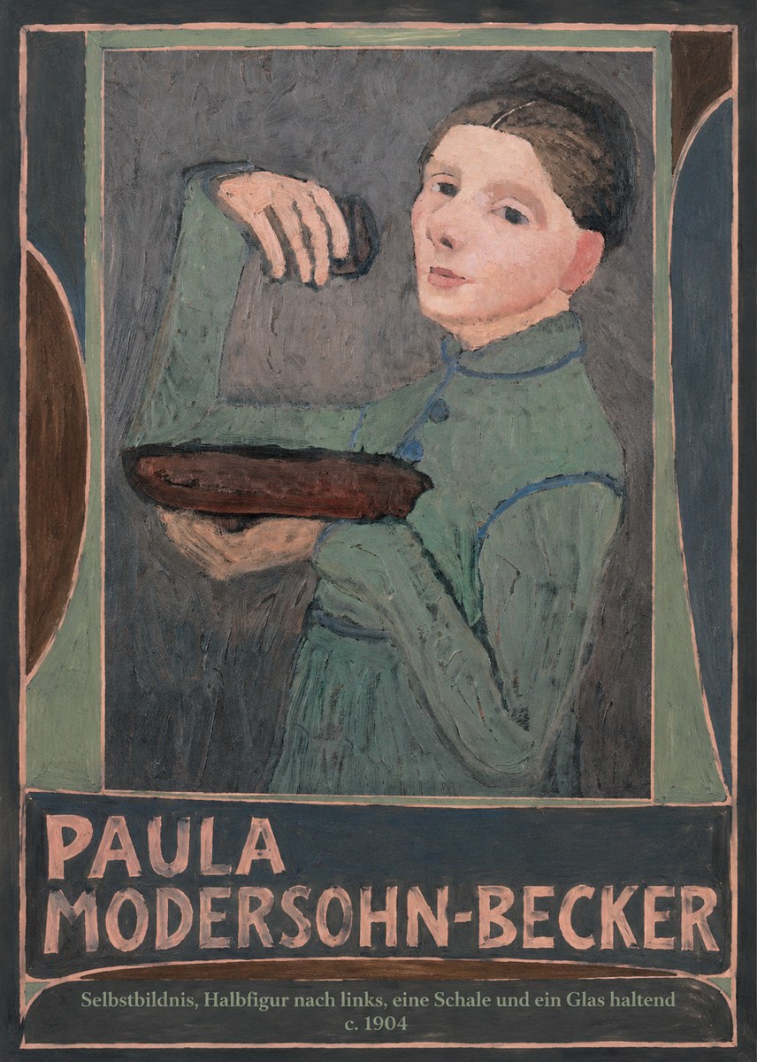 Paula Modersohn-Becker Selbstbildnis, Halbfigur Nach Links, Eine Schale Und Ein Glas Haltend No5 - Póster