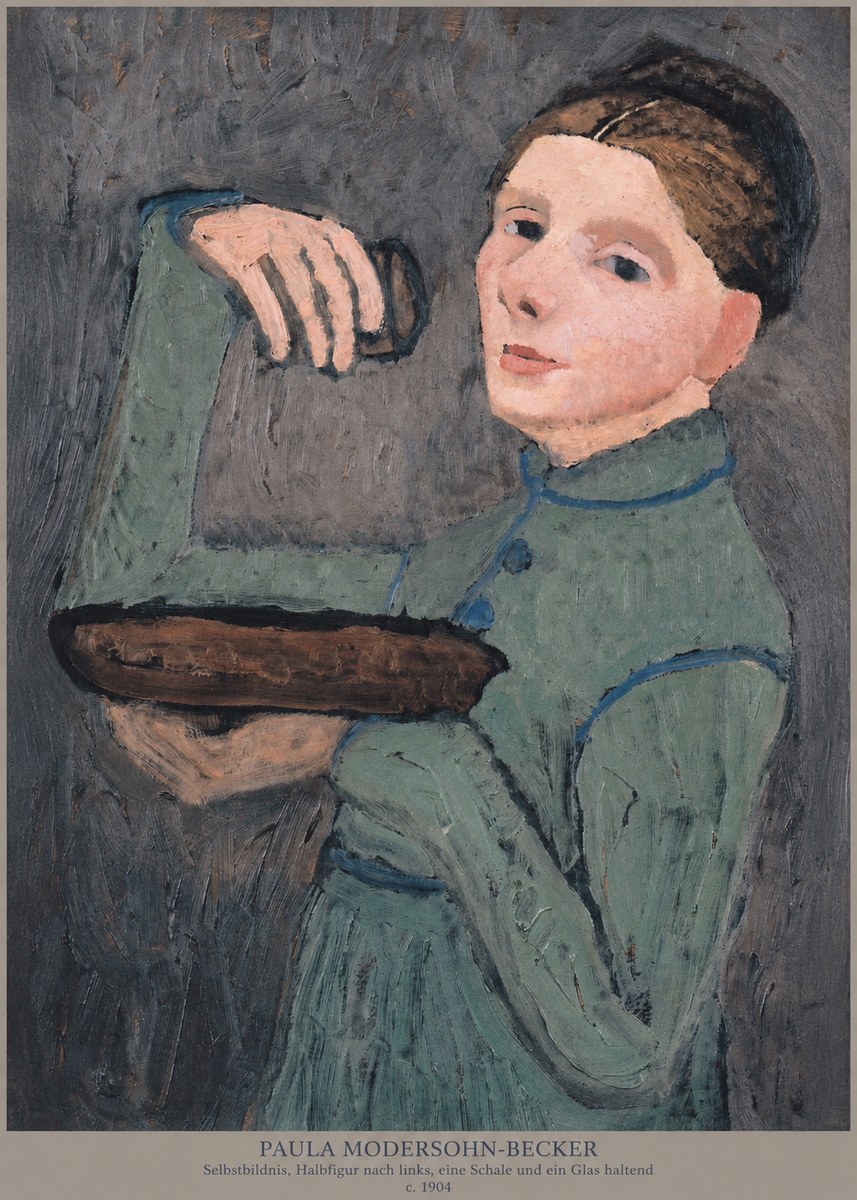 Paula Modersohn-Becker Selbstbildnis, Halbfigur Nach Links, Eine Schale Und Ein Glas Haltend No6 - Póster