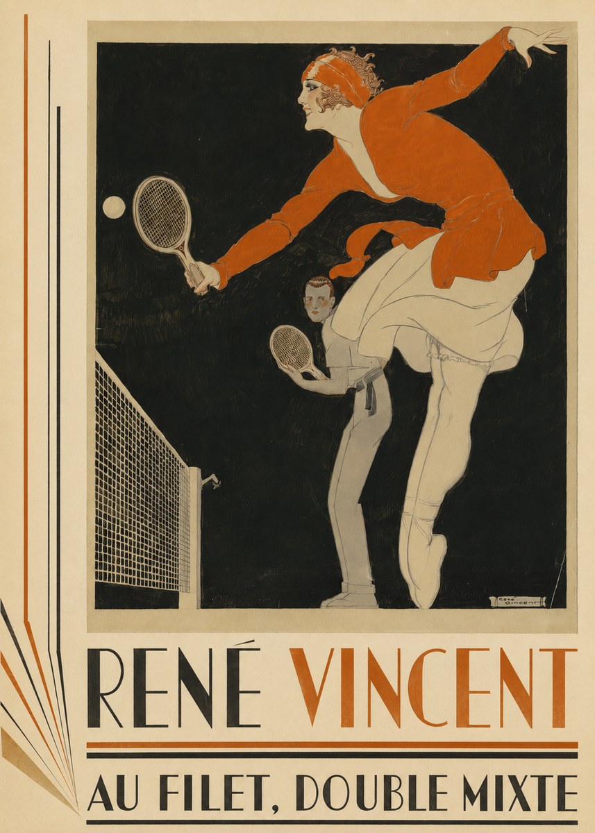 René Vincent Au Filet, Double Mixte No4 - Póster