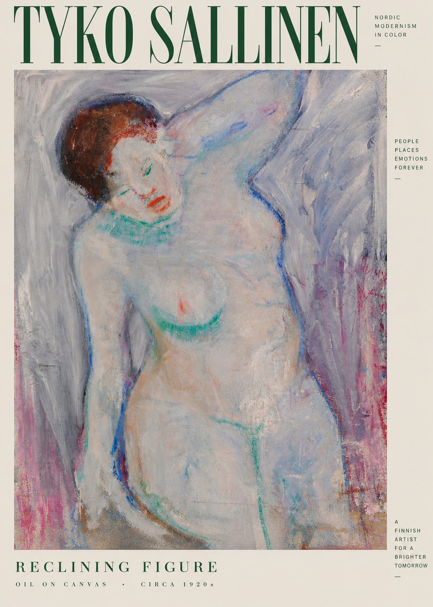 Tyko Sallinen Reclining Figure No4 - Póster