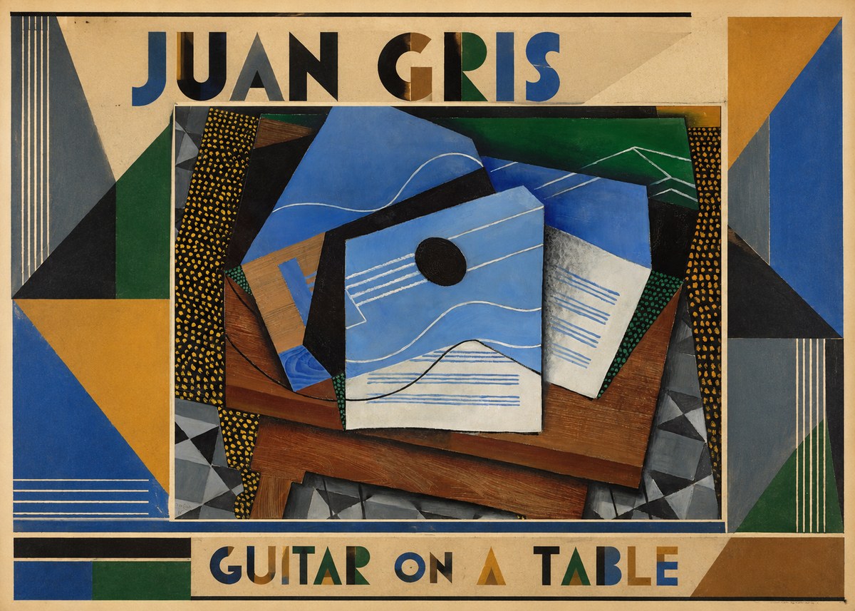 Juan Gris Guitar on a Table No1 - Póster