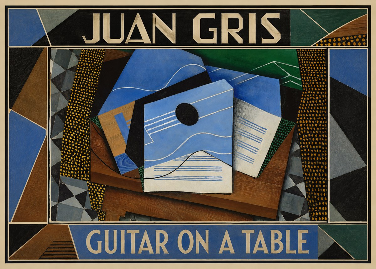 Juan Gris Guitar on a Table No4 - Póster