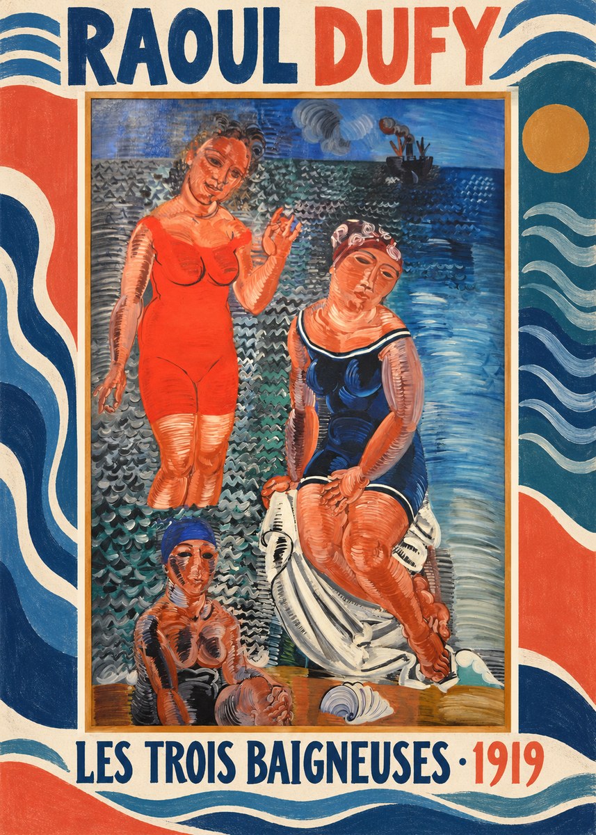 Raoul Dufy Les Trois Baigneuses No2 - Póster