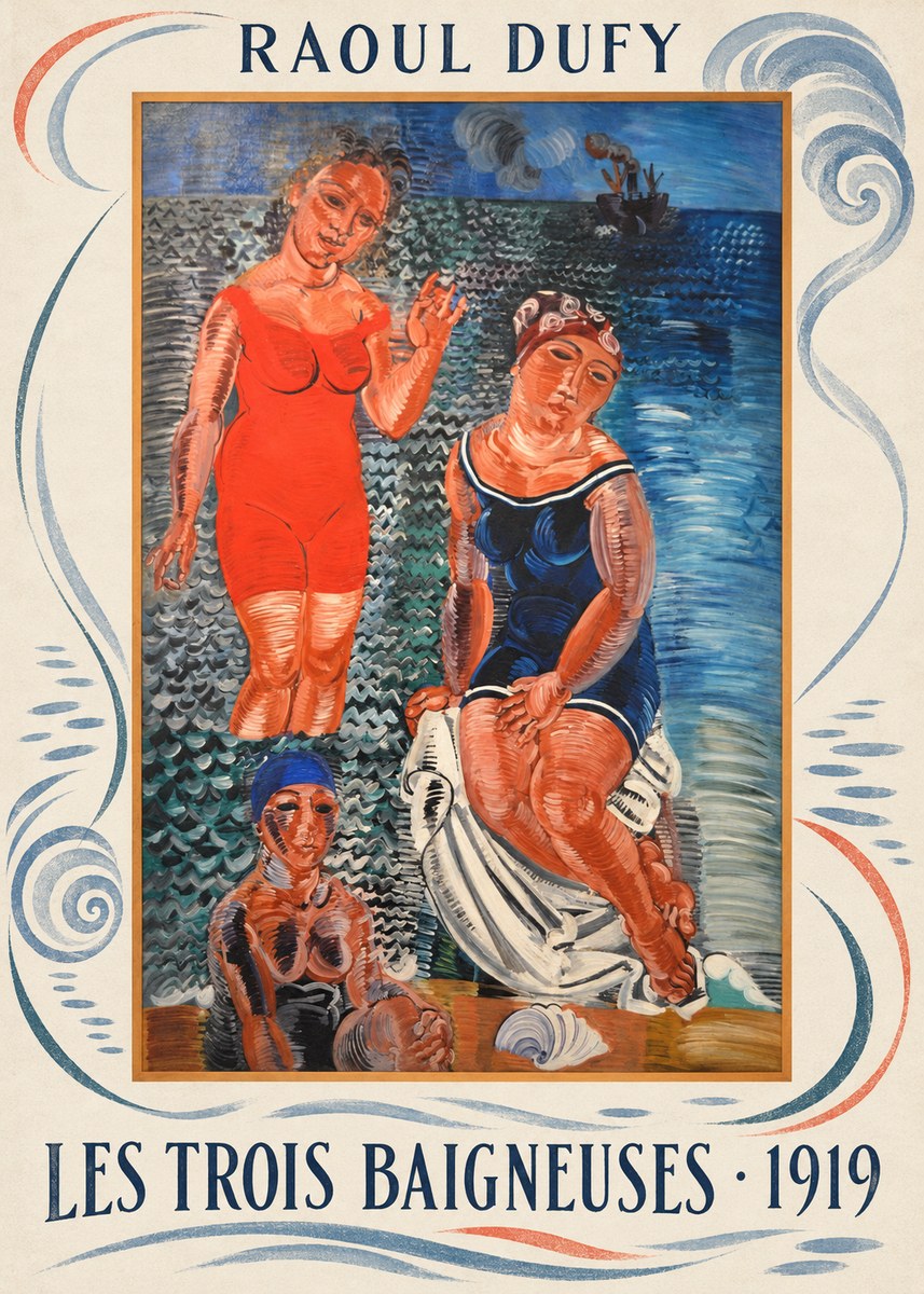 Raoul Dufy Les Trois Baigneuses No6 - Póster
