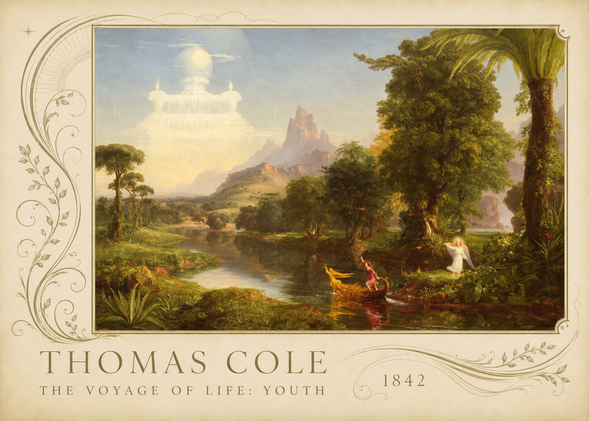Thomas Cole The Voyage of Life: Youth III No2 - Póster