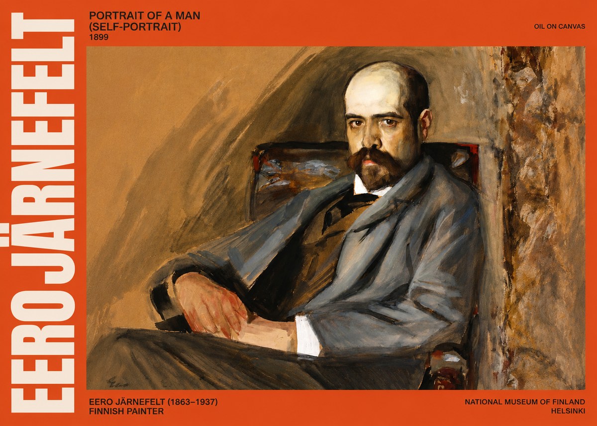 Eero Järnefelt Portrait of a Man (Self-portrait) No2 - Póster