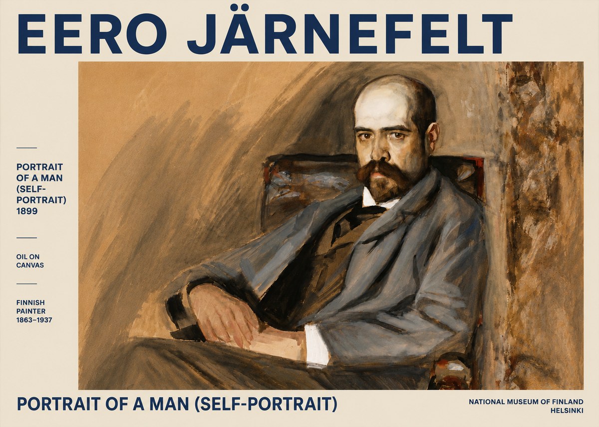 Eero Järnefelt Portrait of a Man (Self-portrait) No4 - Póster