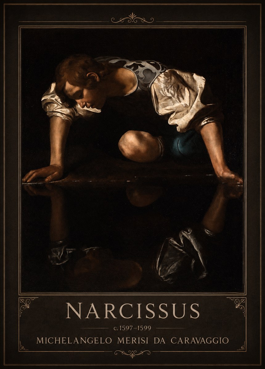 Michelangelo Merisi da Caravaggio Narcissus II No1 - Póster