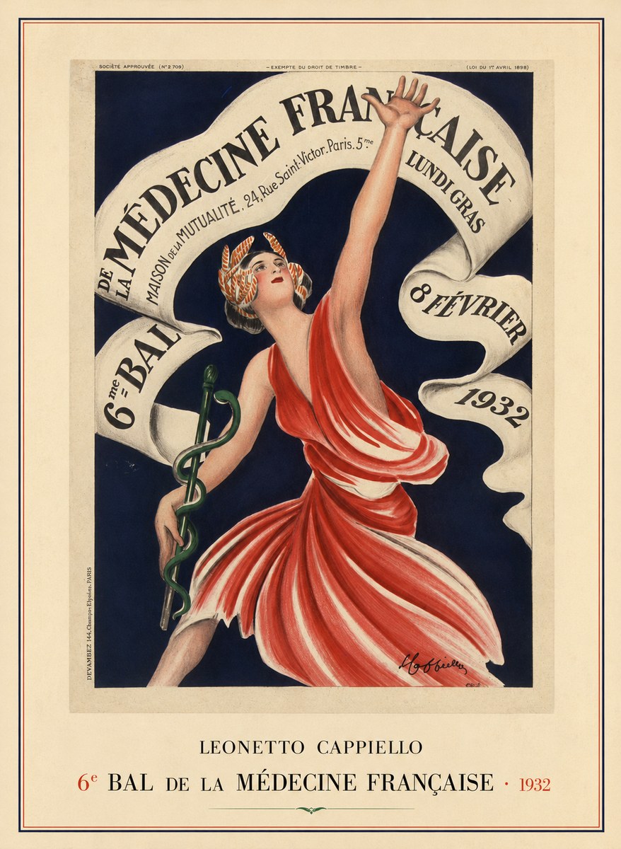 Leonetto Cappiello 6E Bal De La Médecine Française - 1932 No3 - Póster