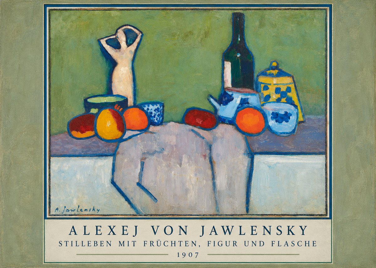 Alexej von Jawlensky Stilleben Mit Früchten, Figur Und Flasche 1907 No3 - Póster
