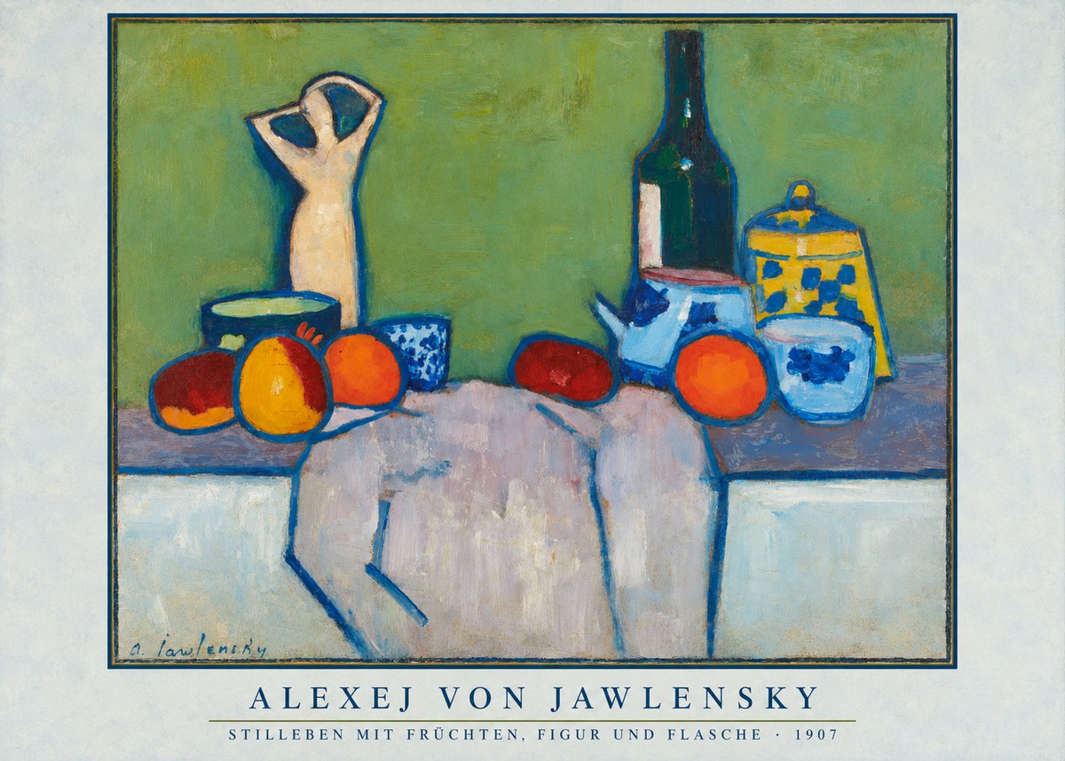 Alexej von Jawlensky Stilleben Mit Früchten, Figur Und Flasche 1907 No6 - Póster