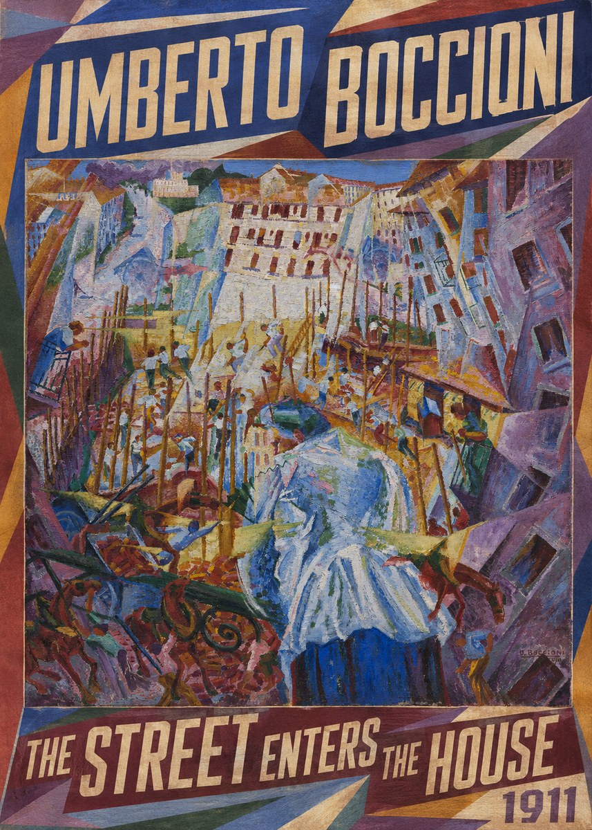 Umberto Boccioni The Street Enters the House No1 - Póster
