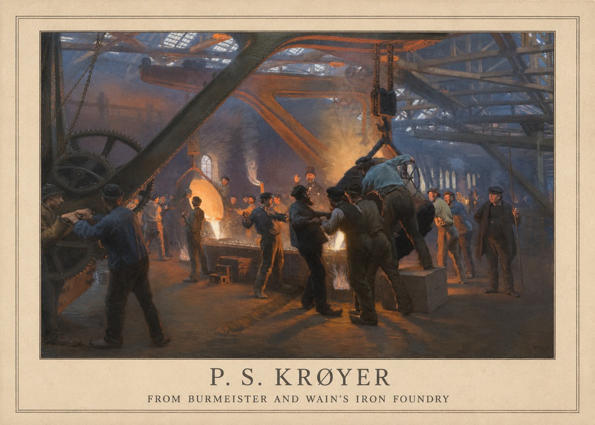 P.S. Krøyer From Burmeister and Wain's Iron Foundry No4 - Póster