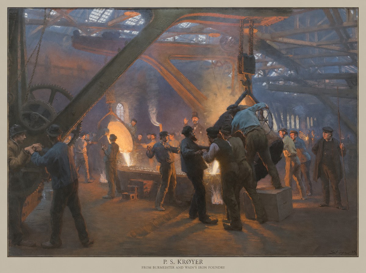 P.S. Krøyer From Burmeister and Wain's Iron Foundry No5 - Póster