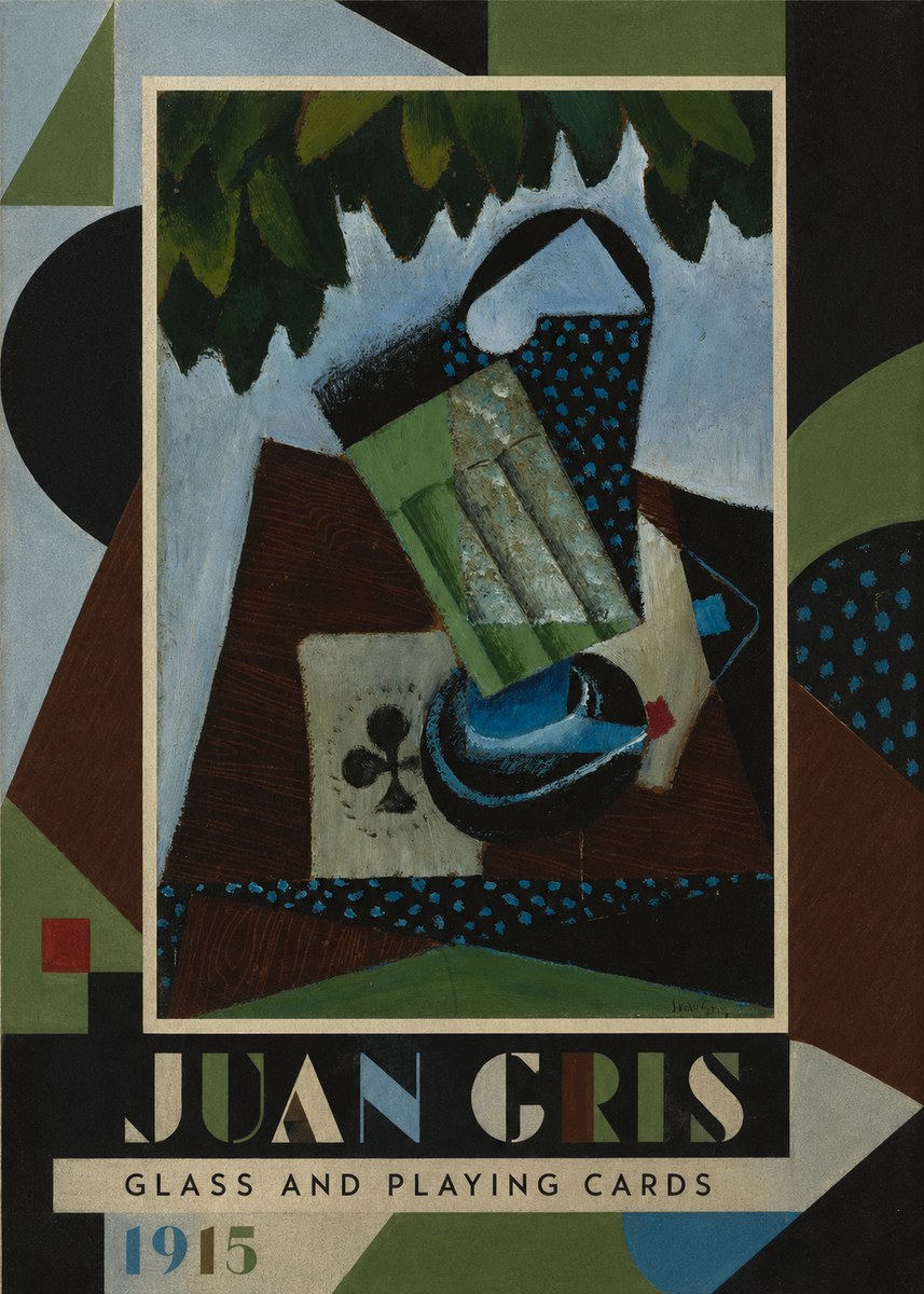 Juan Gris Glass and Playing Cards No1 - Póster