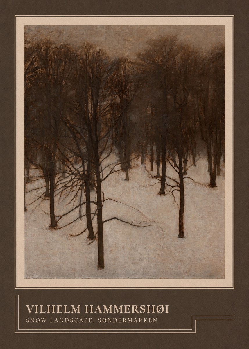 Vilhelm Hammershøi Snow Landscape, Søndermarken No4 - Póster
