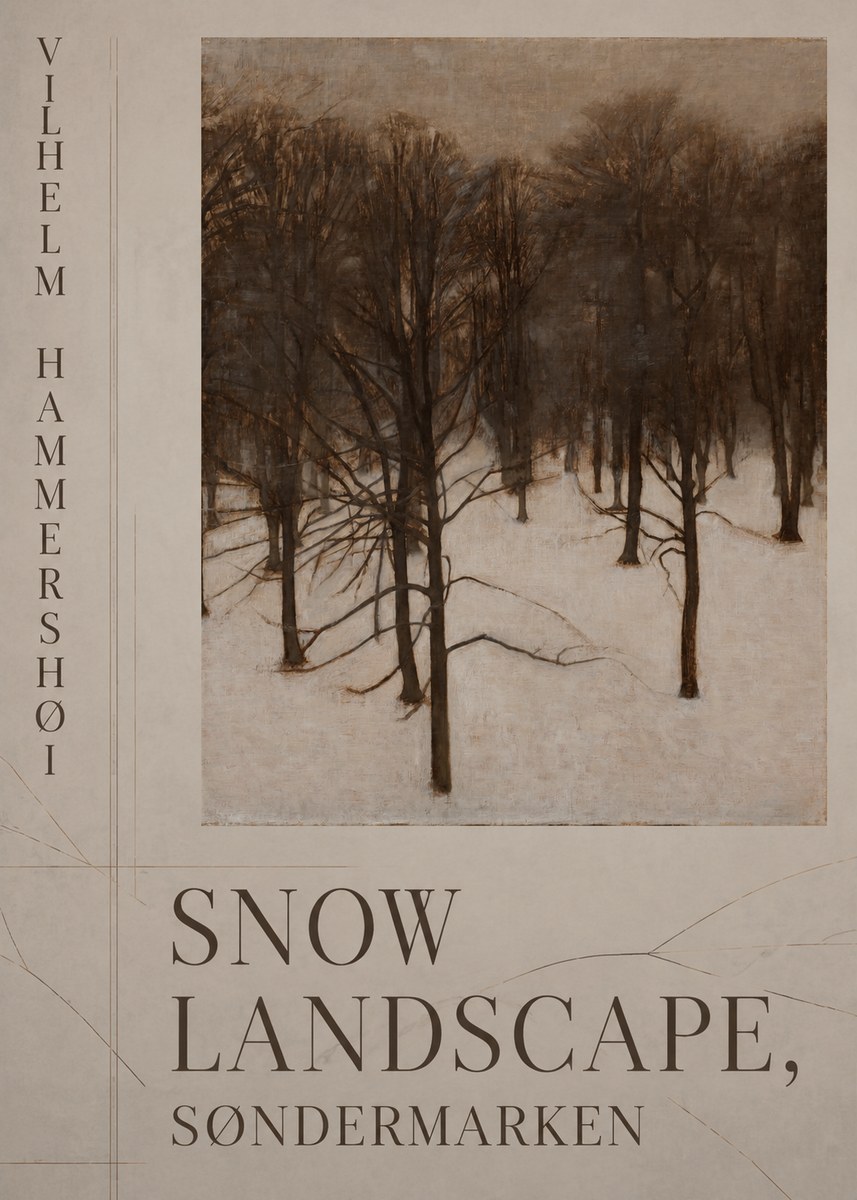 Vilhelm Hammershøi Snow Landscape, Søndermarken No5 - Póster