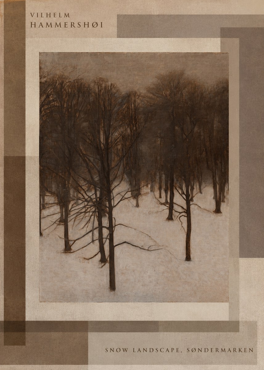 Vilhelm Hammershøi Snow Landscape, Søndermarken No6 - Póster