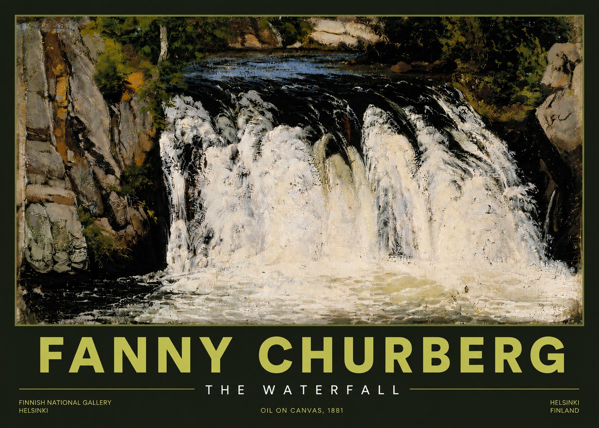 Fanny Churberg The Waterfall No4 - Póster