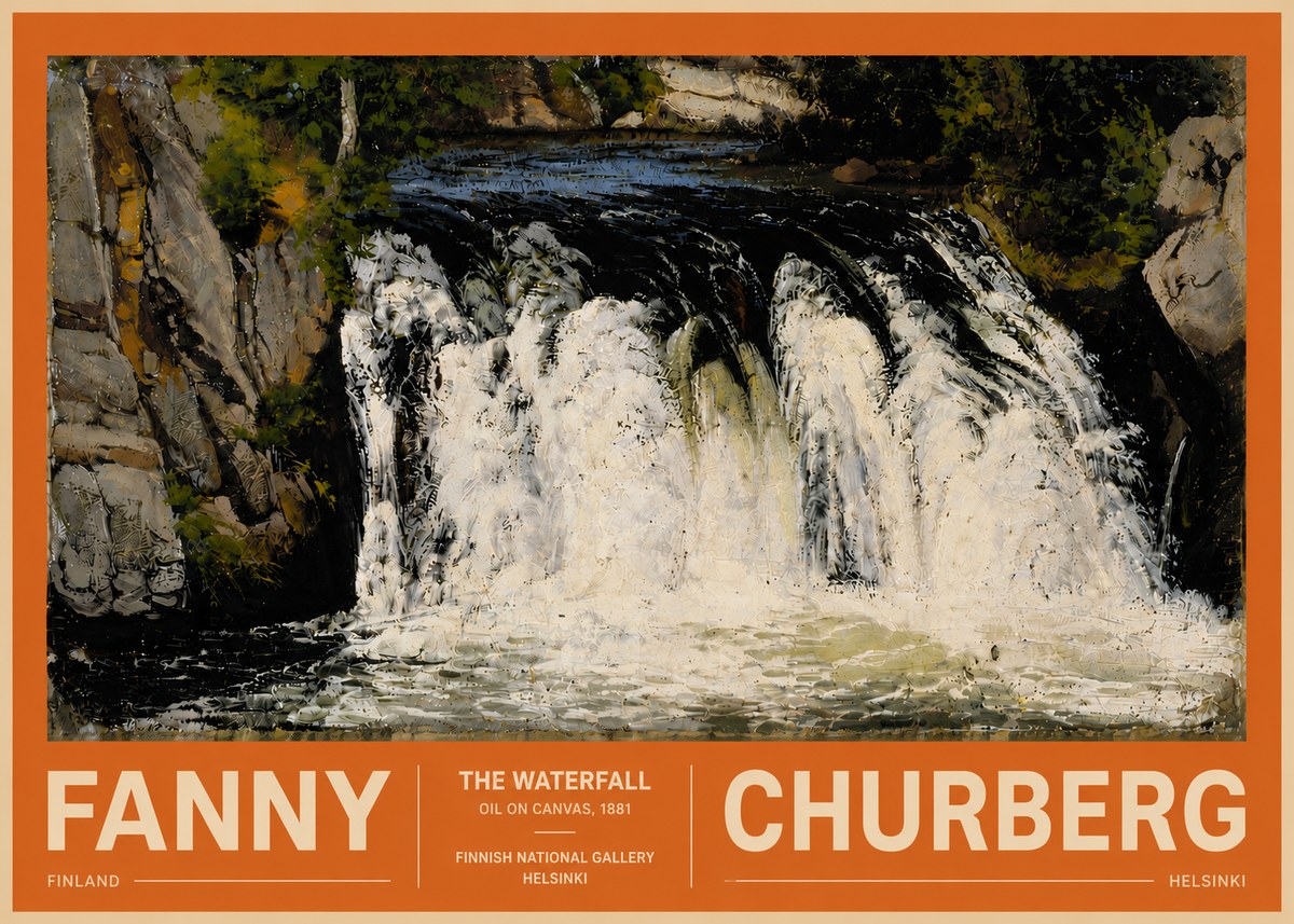 Fanny Churberg The Waterfall No5 - Póster