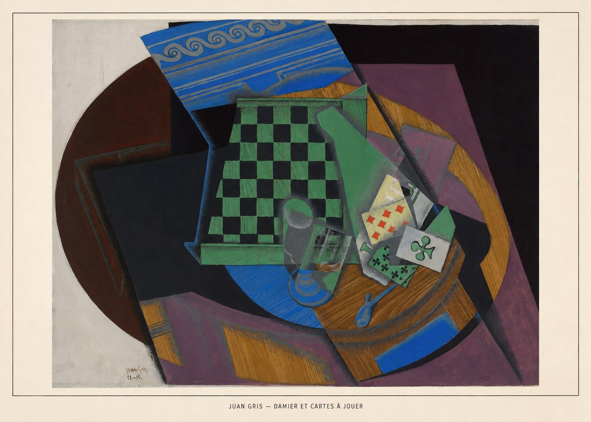 Juan Gris Damier Et Cartes À Jouer No6 - Póster
