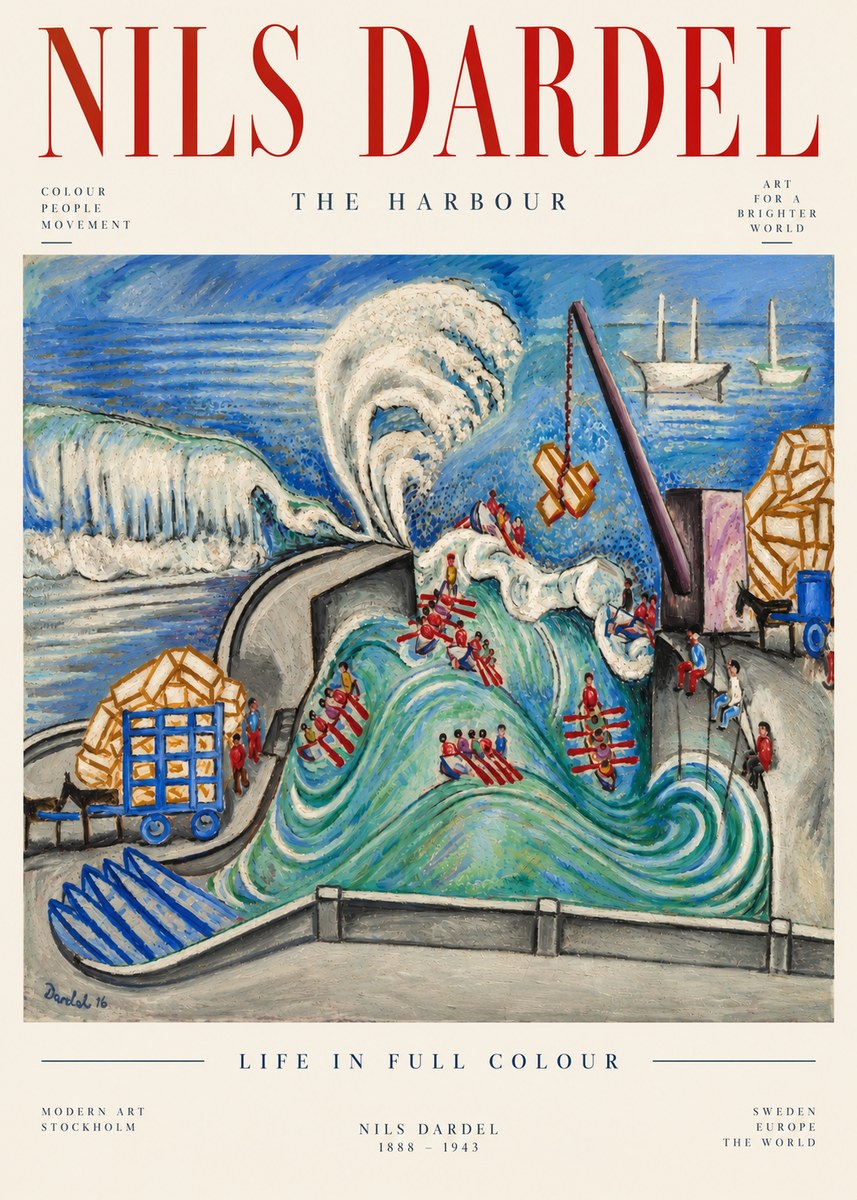 Nils Dardel The Harbour No5 - Póster