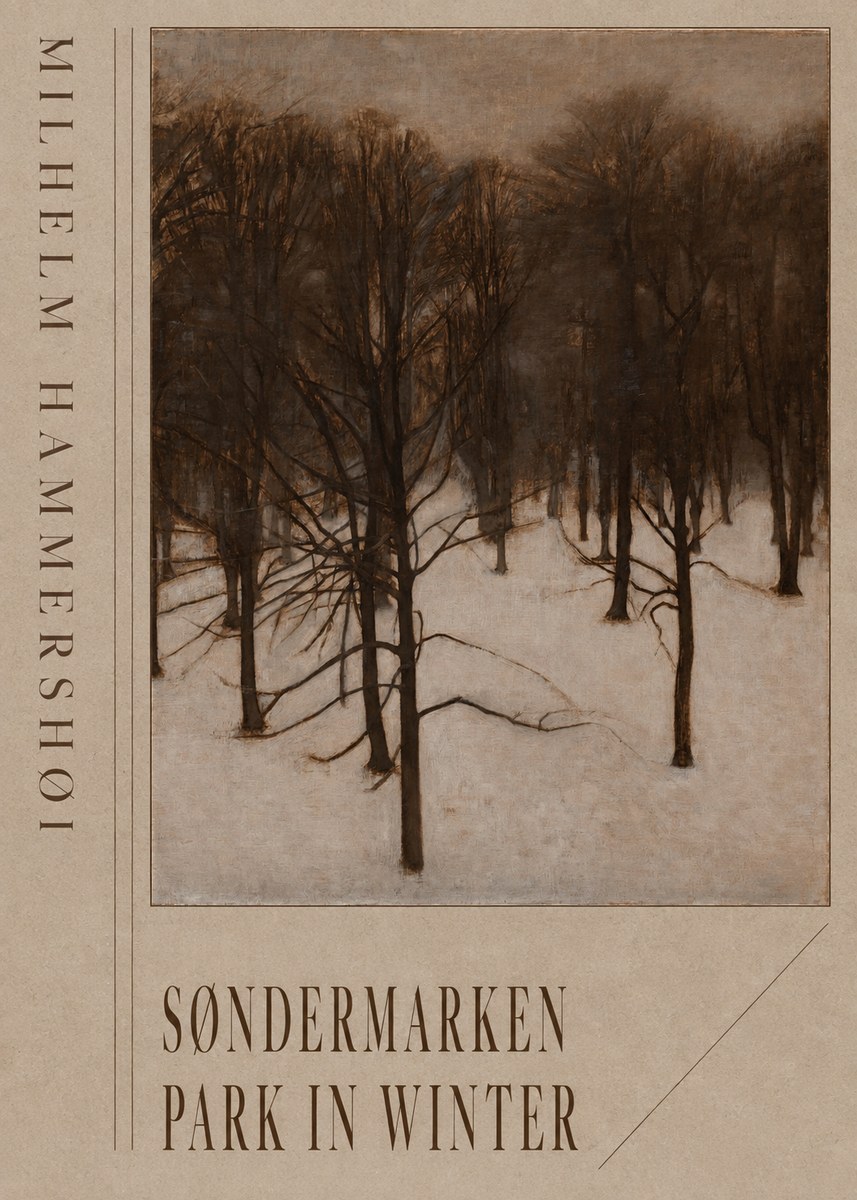 Vilhelm Hammershøi Søndermarken Park in Winter No6 - Póster