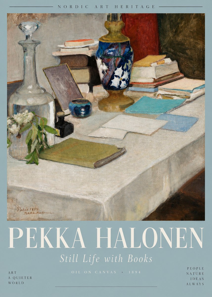 Pekka Halonen Still Life with Books No5 - Póster
