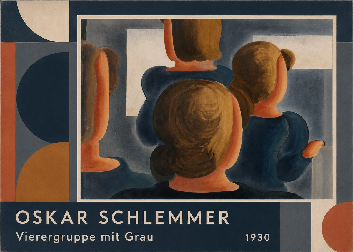 Oskar Schlemmer Vierergruppe Mit Grau No2 - Póster