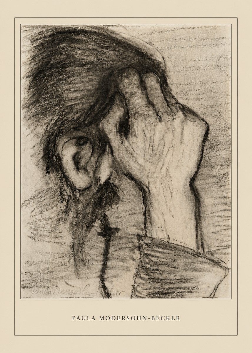 Paula Modersohn-Becker Head of a Girl with Rosary No4 - Póster