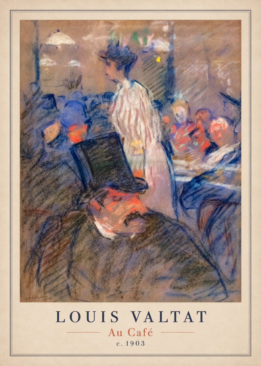 Louis Valtat Au Café No4 - Póster