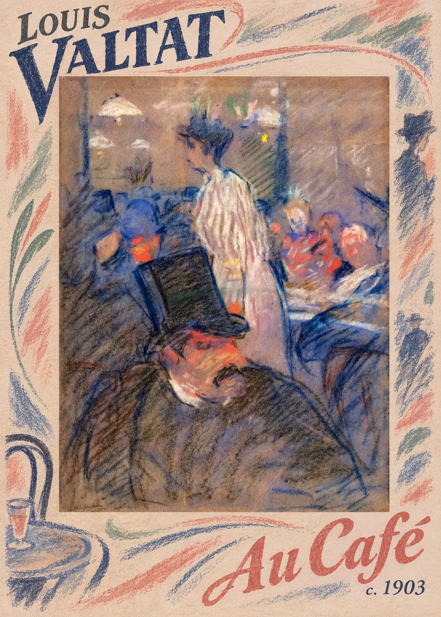 Louis Valtat Au Café No5 - Póster