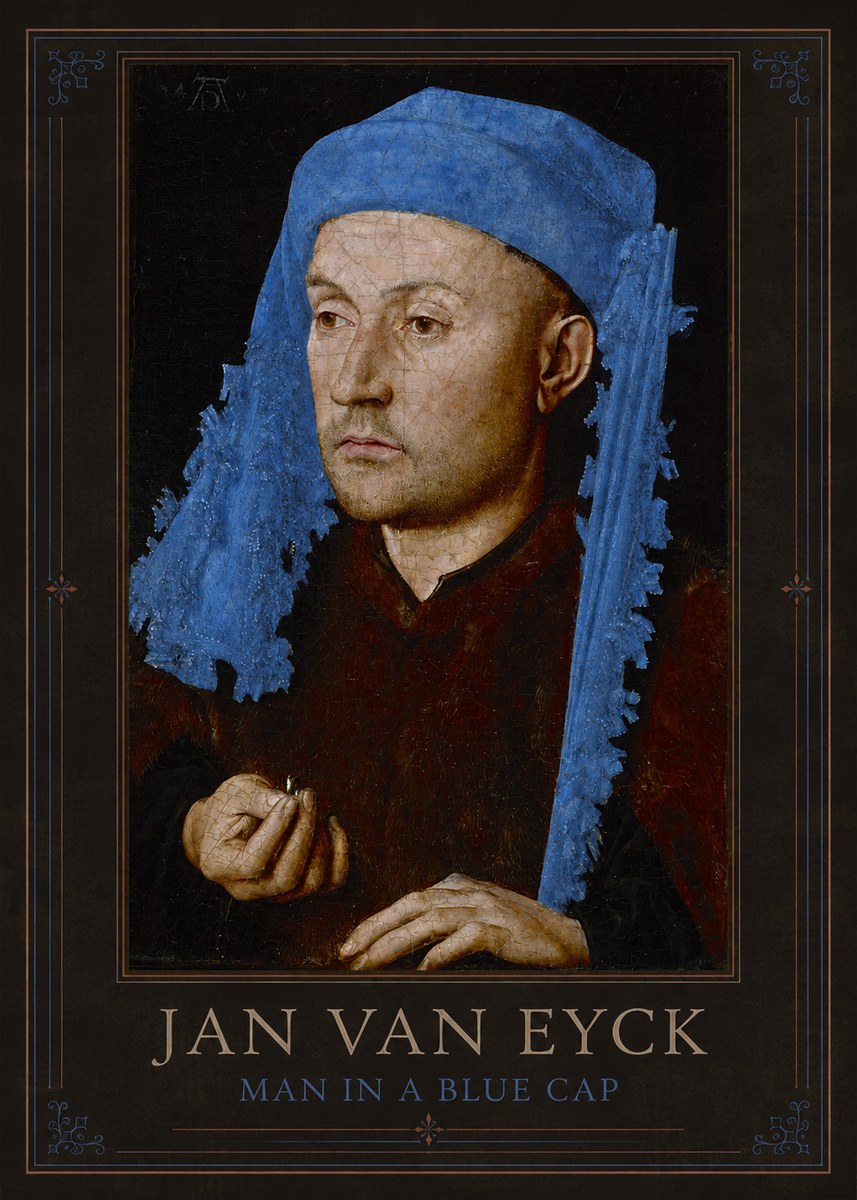 Jan van Eyck Man in a Blue Cap I No1 - Póster
