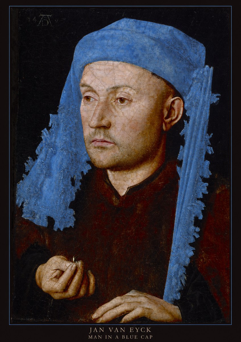 Jan van Eyck Man in a Blue Cap I No5 - Póster