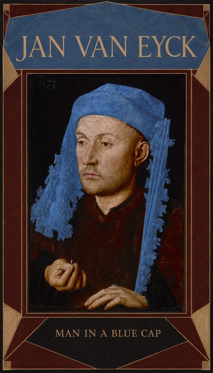 Jan van Eyck Man in a Blue Cap I No6 - Póster