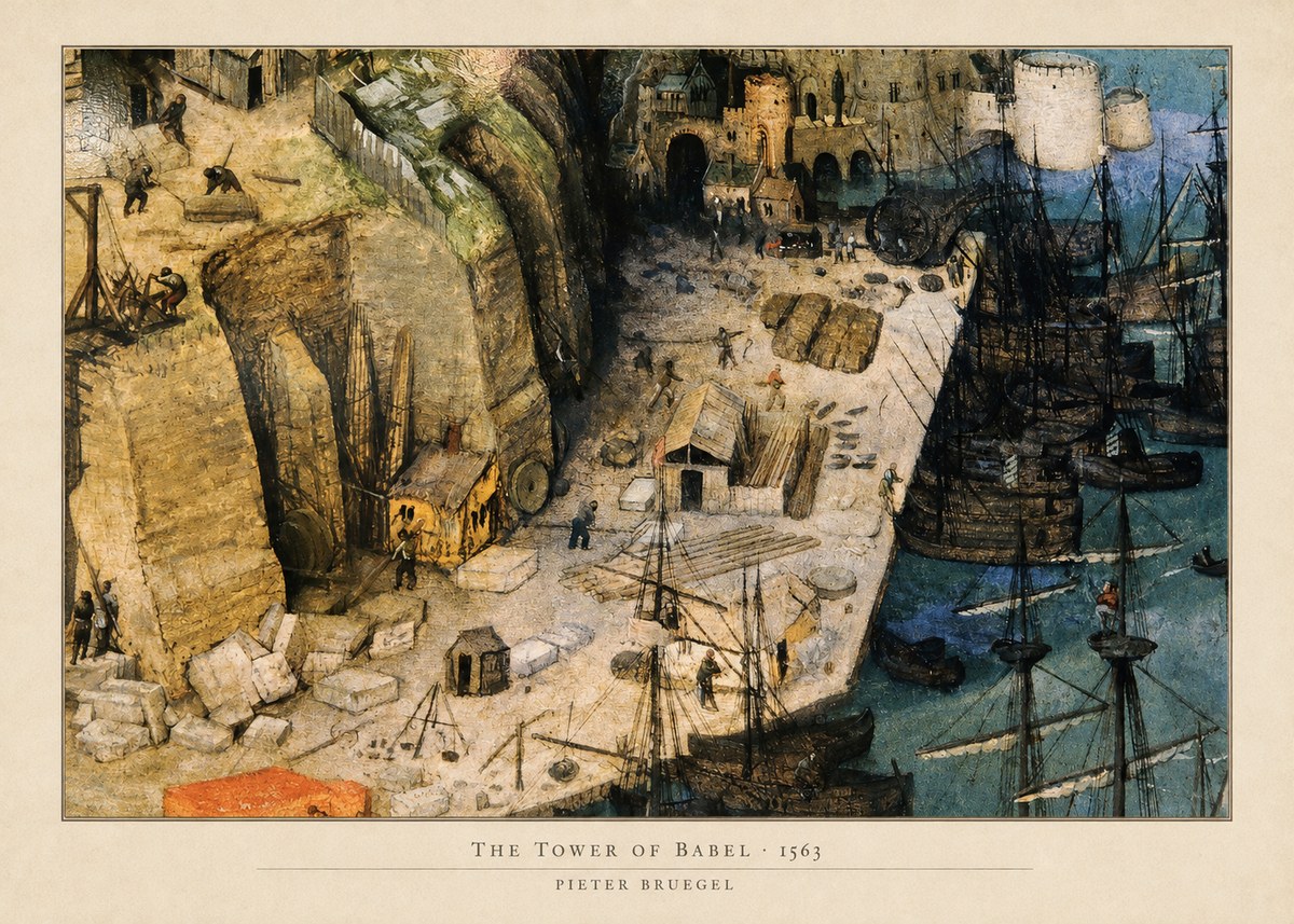 Pieter Bruegel The Tower of Babel XVIII No5 - Póster