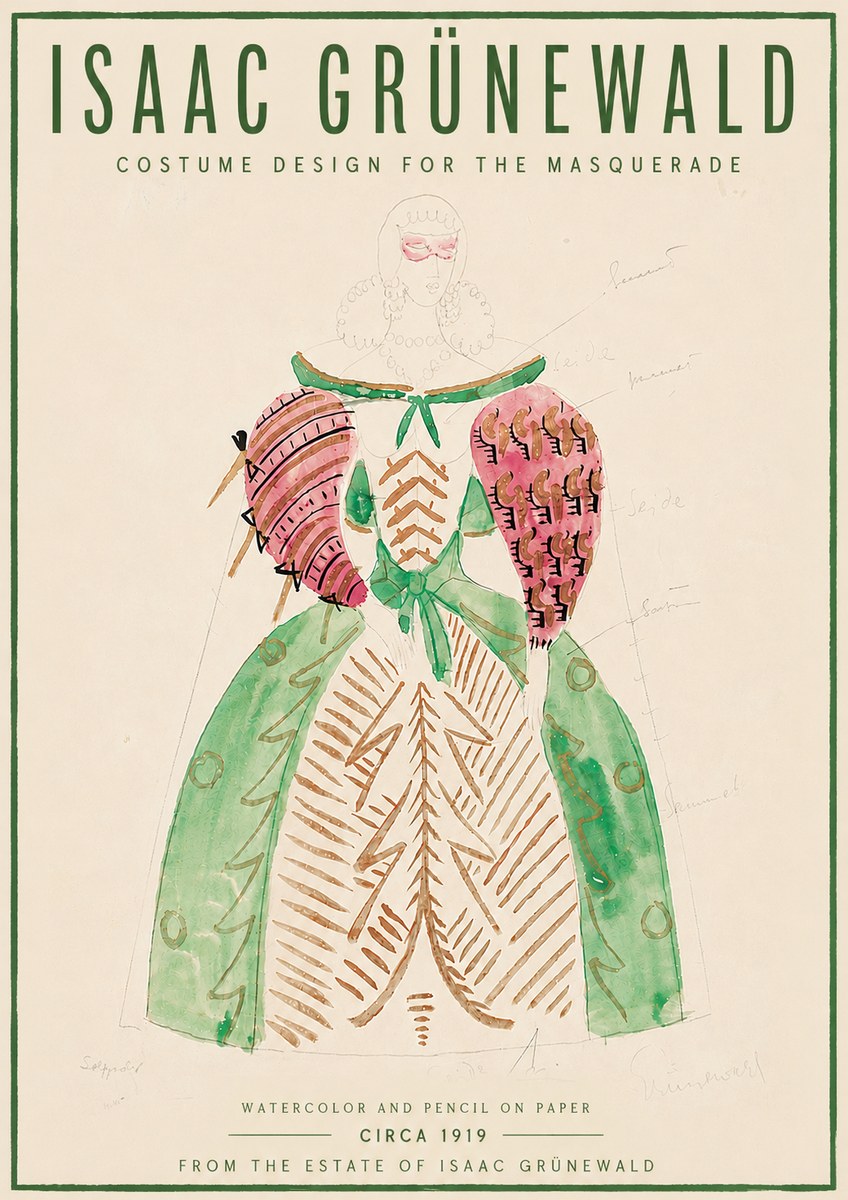 Isaac Grünewald Costume Design for the Masquerade No6 - Póster