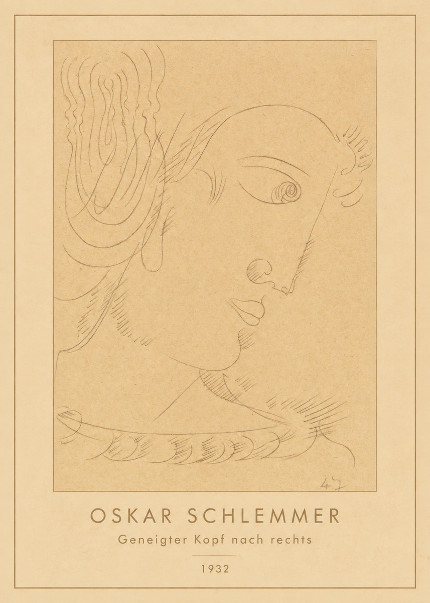 Oskar Schlemmer Geneigter Kopf Nach Rechts No4 - Póster