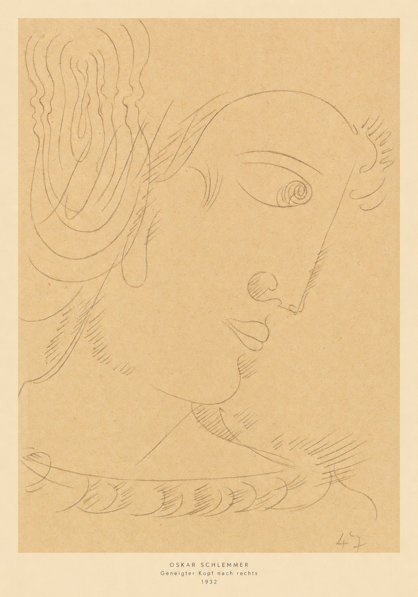 Oskar Schlemmer Geneigter Kopf Nach Rechts No5 - Póster
