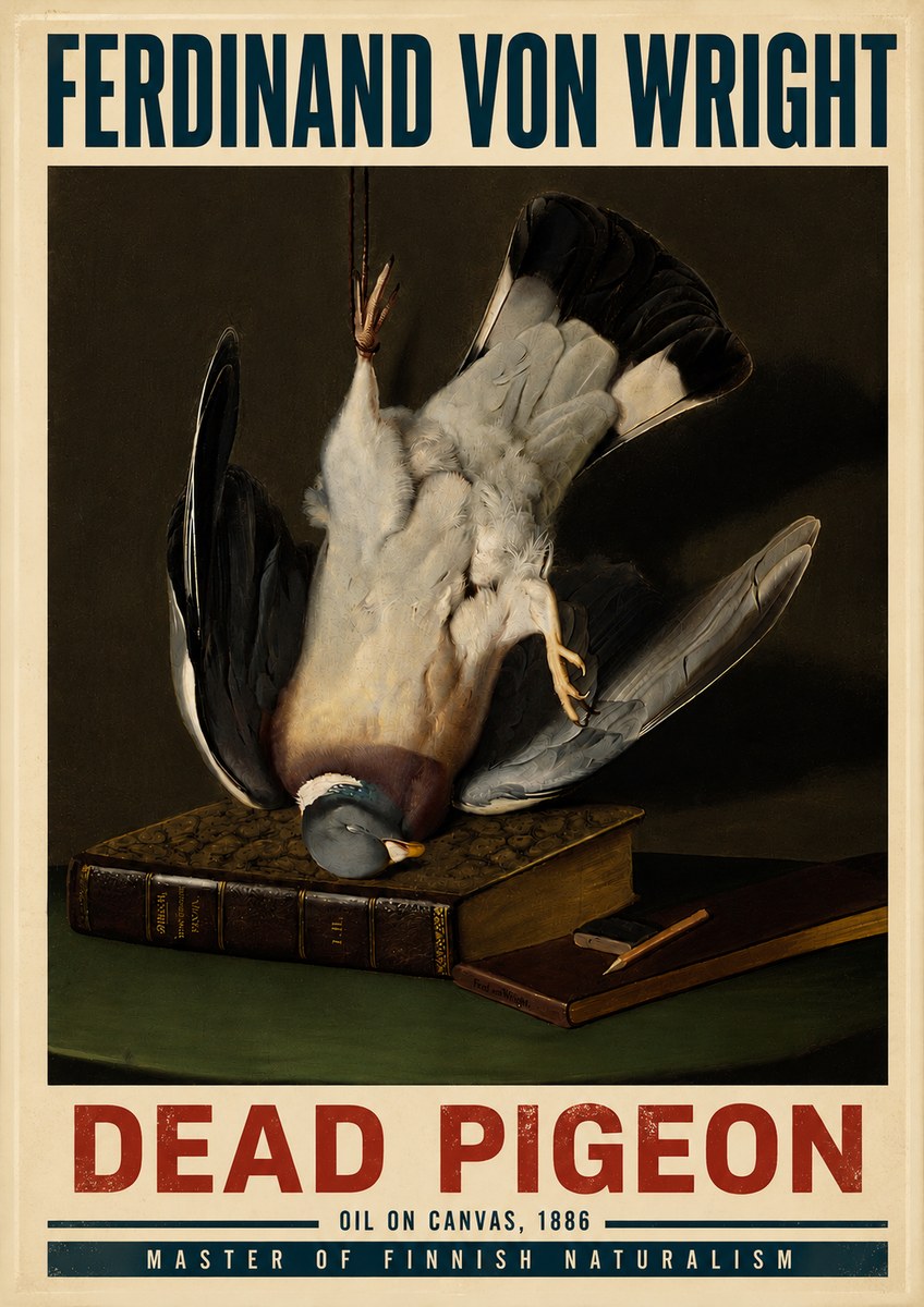 Ferdinand von Wright Dead Pigeon No6 - Póster