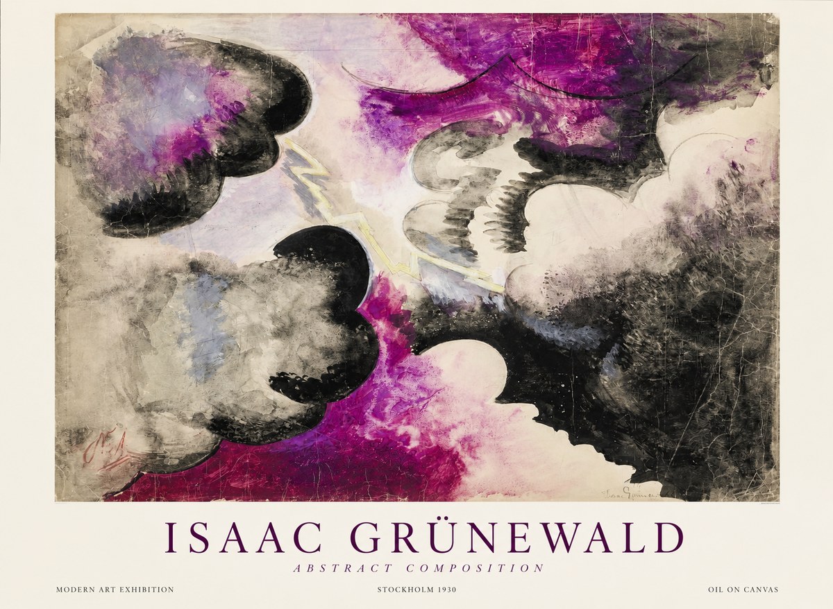 Isaac Grünewald Abstract Composition No1 - Póster