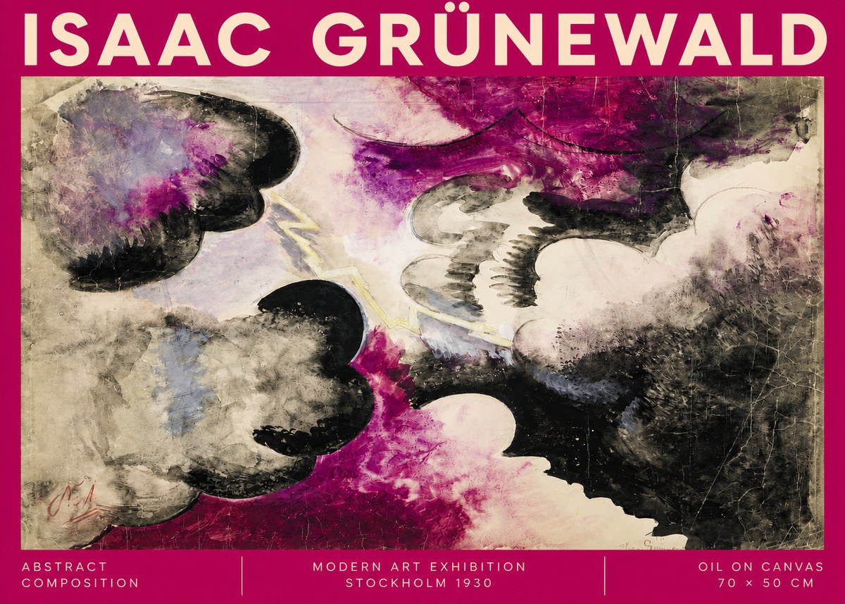 Isaac Grünewald Abstract Composition No2 - Póster